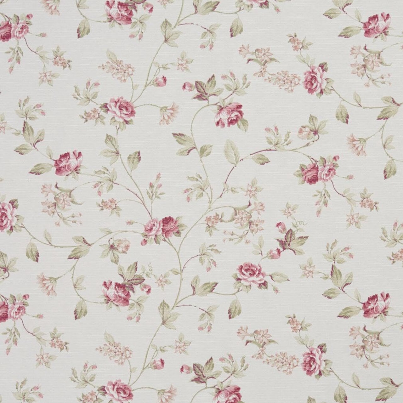 Pink Stain Resistant Performance Pet Friendly Floral Print Upholstery Fabric by The Yard - SKU: Redford Rose